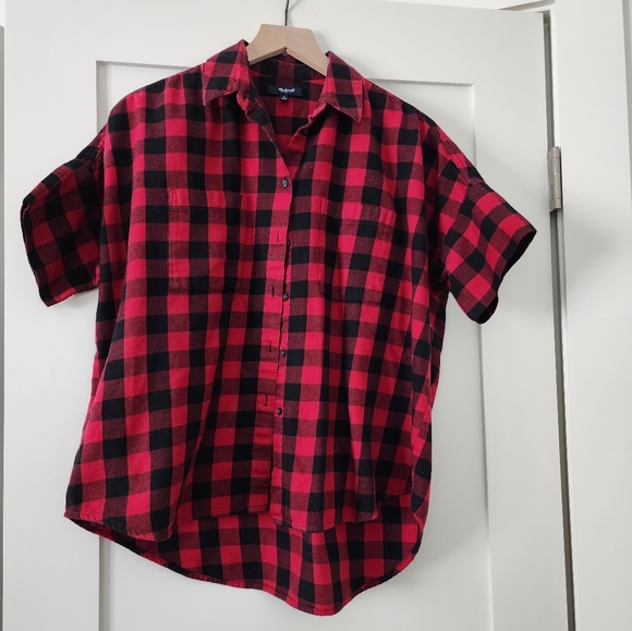 Madewell Flannel Courier Shirt in Buffalo Check Size Small - Picture 2 of 12